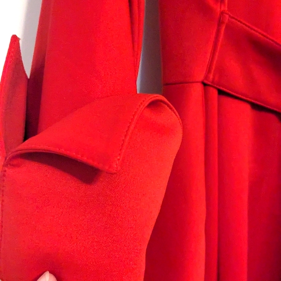Elegant Red Dress Coat - Picture 6 of 9